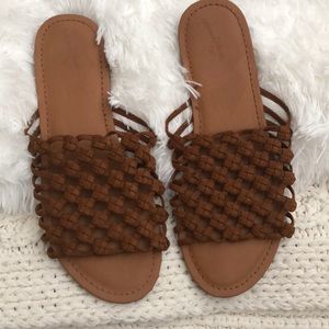 Target brown suede slides